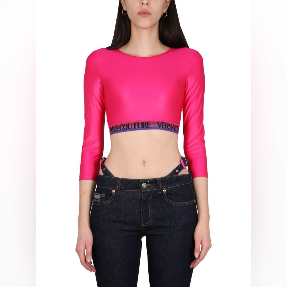 Versace Jeans Collection Hot Pink Crop Top